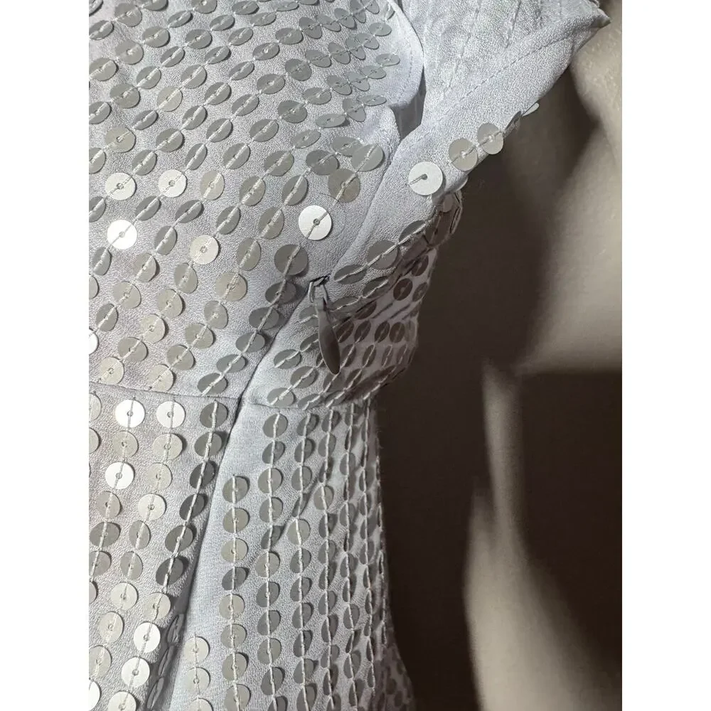 Lane Bryant Silver Metallic Sequin Party all Night Top Size 14/16 New With Tags - Picture 6 of 7